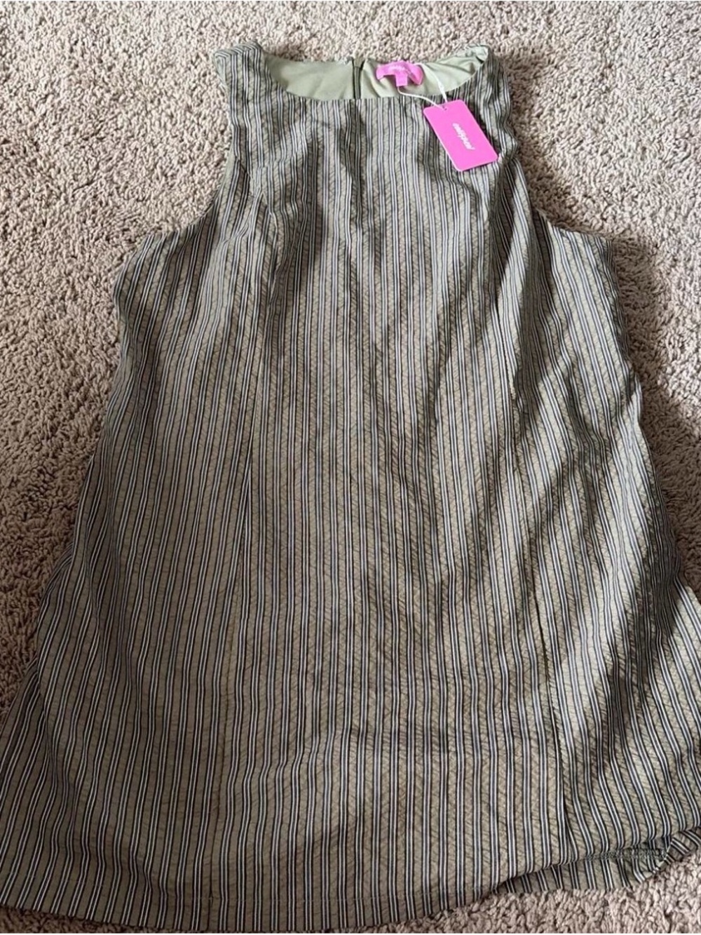 Edikted Olive Green Striped Sleeveless Jumpsuit/Romper